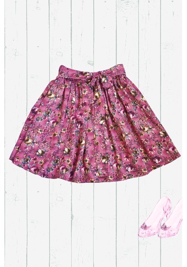 Çiçek Desenliçocuk Etek Gülkurusu Pamuklu Viskon Kumaş Gülkurusu2 Gülkurusu