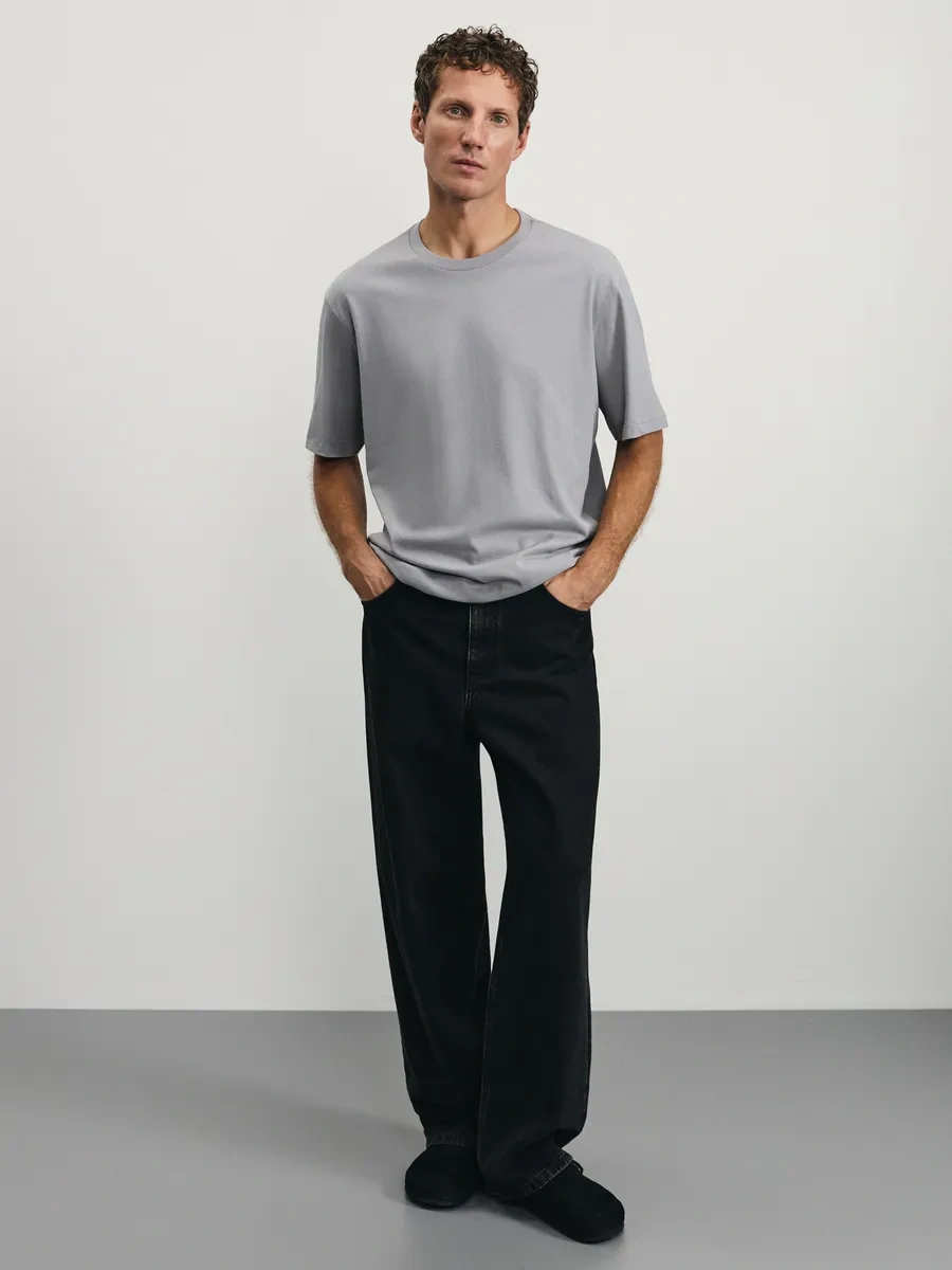 Zarına Oversize Pamuklu Temel Tişö 233150671 Gri