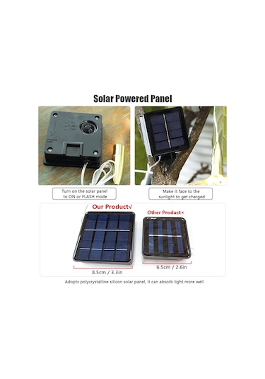 Symbee Güneş Enerjili Bakır Telli 200 Led Atışık Işıklı, Bahçe Ve İç Mekan Noel Dekorasyon Lambası, Sıcak Beyaz Işık Diğer