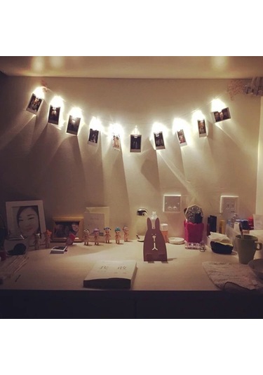 Ximistore9 20 Led Pil Kutu Fotoğraf Klipsi Iç Mekan Bayram Dekorasyonu Noel Ağaçları Işıltısı Sıcak Beyaz