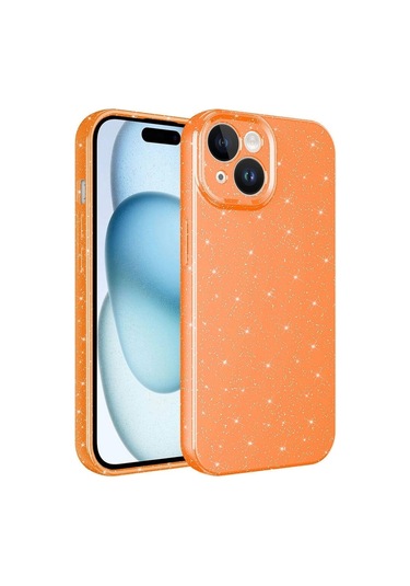 Apple Uyumlu  iPhone 15 Plus Kılıf Kamera Korumalı Simli Lüks Zore Koton Kapak