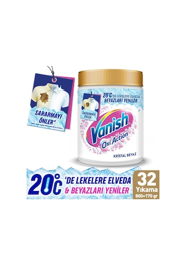 Vanish Oxi Action Beyazlar için Leke Çıkartıcı Deterjan Güçlendirici Toz 970 G