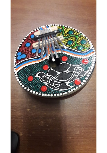 Hindistan Cevizinden El Yapımı Mini 7 Sesli Kalimba