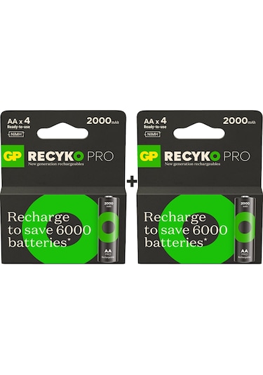 GP ReCyko Pro GP210AAHCBEM-2G 2000 mAh AA Ni-MH Şarj Edilebilir Kalem Pil 4 x 2'li