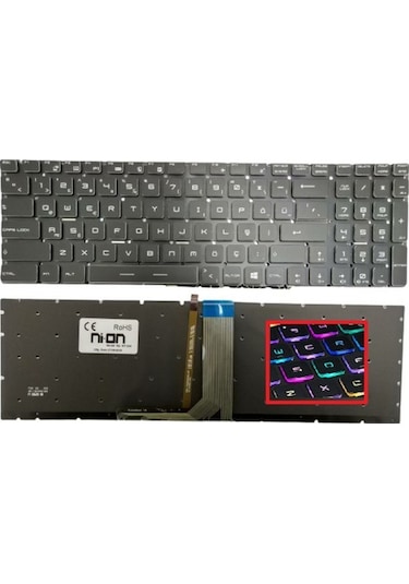 Msi Pe62 7rd-1230xtr Pe62 7rd-1620xtr Pe62 7rd-1621xtr Notebook Klavye Siyah Tr Rgb Aydınlatmalı