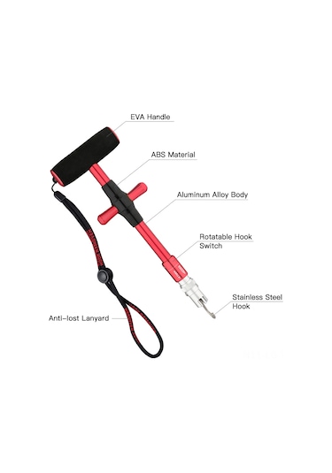 Leezsing Alüminyum Alçı Çıkarıcı T Tipi Açılır Kanca Çıkarma Aleti - Keskin Dişlerden Koruma - Kırmızı