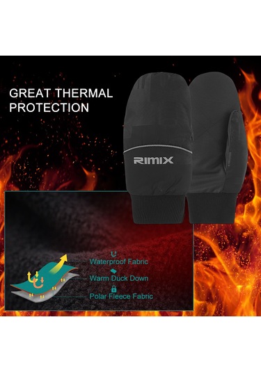 Wezone Kışlık Su Geçirmez Kaz Tüyü Eldiven - Sıcak Tutar Ve Rahattır Siyah