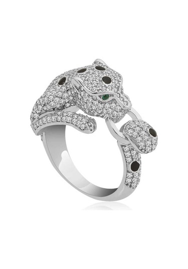 ​Gümüş Kaplan Figürlü Bayan Yüzük (551180254)