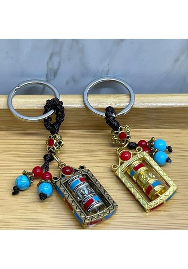 Metal Feng Shui Şans Çarkı Anahtarlık Alk4459