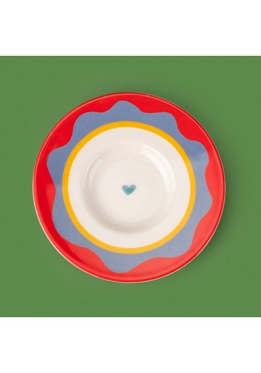 Evidea Kitchen Granny Çay Tabağı - Kırmızı / Yeşil - 13 Cm Kırmızı / Yeşil Kırmızı - Yeşil