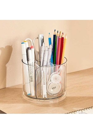 Pazly Kalemler Ve Silgiler İçin 5 Bölmeli Masa Organizatörü - Çok Renkli Ve Şık Çok Renkli