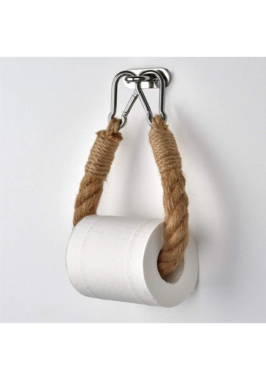 Yeni Kenevir Halat Tuvalet Kağıdı Mutfak Duvar Asılı Kağıt Tutucu Tuvalet Kenevir Halat Rulo Kağıt Tutucu El Yapımı Retro Raf