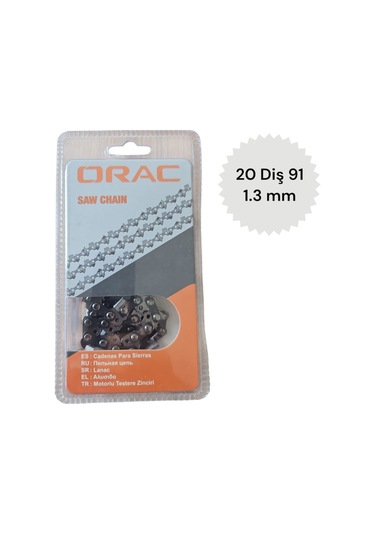 Kesik Zincir Orac 91 1.3 Mm, 20 Diş, Yuvarlak Ağız Dayanıklı Ve Pürüzsüz Kesim Performansı