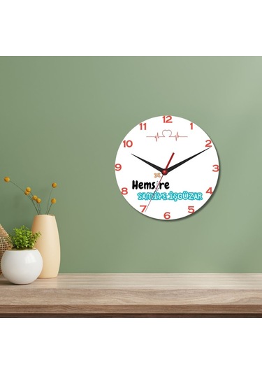 Annelere Özel Tasarımlı Duvar Cam Saati Beyaz