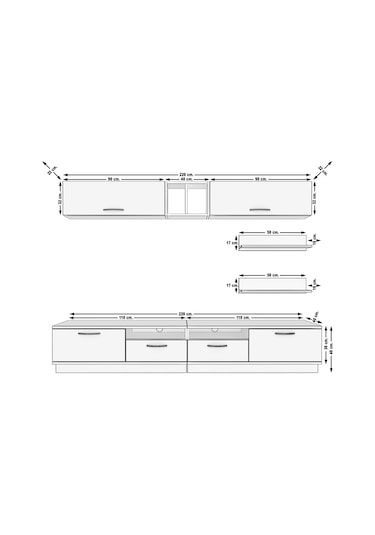 Decoraktiv Trendstyle 5220 Slm Tv Ünitesi Tv Sehpası Ceviz - Siyah Mermer