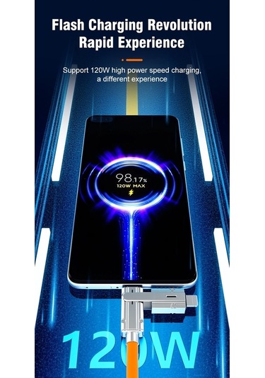 Flybuy 120w 4-in-1 Type-c Cep Telefonu Veri Kablosu, Pd Hızlı Şarj, 2m, Siyah