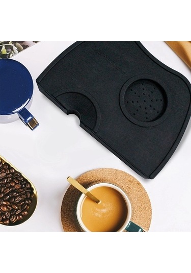 Flybuy Profesyonel Barista Siyah Silikon Tamp Paspası - Dayanıklı Kahve Tampası Siyah