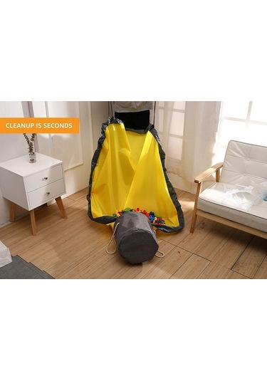 Didadodo Katlanır Oyuncak Sepeti Ve Oyun Halısı - Koyu Gri Çocuk Organizatörü Taşınabilir Koyu Gri