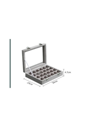 Yystore Takı Saklama Kutusu Kadife Şeffaf Pencere Ücretsiz Kombinasyon Mor