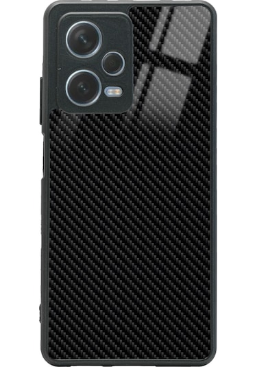 Xiaomi Redmi Note 12 Pro 5g Carbon Tasarımlı Glossy Telefon Kılıfı Siyah