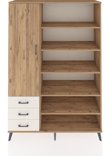 Hyperion Dolap 9 Raflı 3 Çekmeceli 3 Kapaklı 132x44x195 Çam-ç... Çam