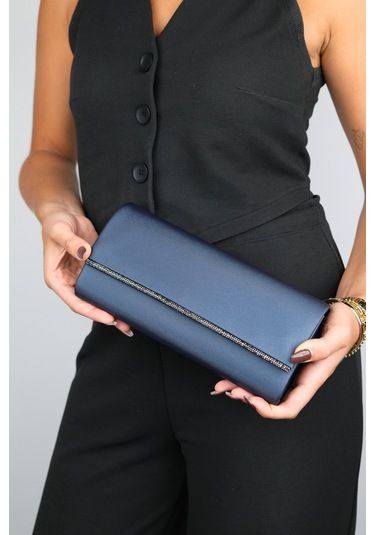 Marıa Laci Saten Platin Taşlı Kadın Abiye Çanta Çok Renkli