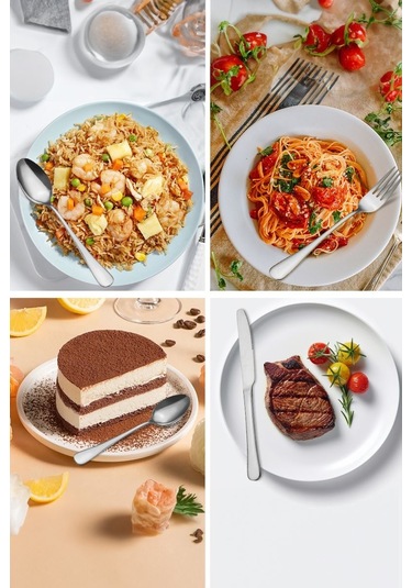 1010 Çelik 6 Kişilik Gri Yemek Kaşık Çatal Bıçak Seti Cin734by