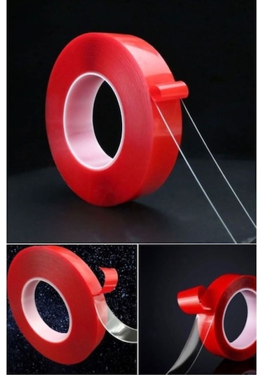 Çift Taraflı Şeffaf Silikon Bant 15mm X 5mt 2 Adet