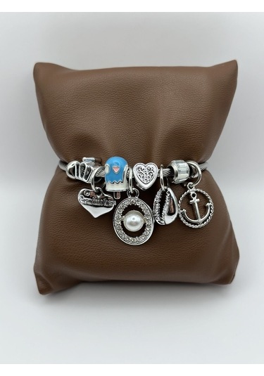 Arnes Jewelry Çelik Silver Incili Bileklik Ar09 Silver