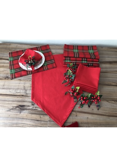 Yılbaşı Sofra Sunum Amerikan Servisli Set Çok Renkli