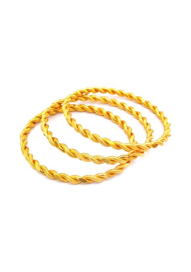 İmitasyon Burma Bilezik 2'li Model 6.5 Mm - 3 Adet Bset-104 Altın