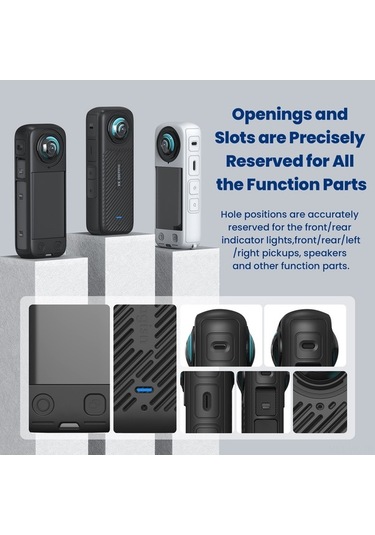 Ebitda Amagisn Panorama Kamera Kılıfı + Lens Kapağı + Bilek Kayışı, Insta360 X4 İçin, Çok Renkli Çok Renkli