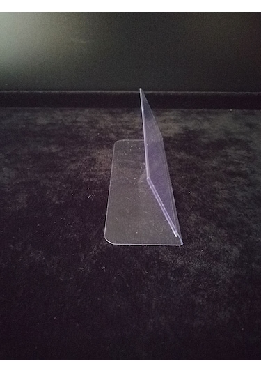 10 Adet Pvc Şeffaf Etiketlik 10x4 Cm Ayaklı Kart Tutucu İsimlik