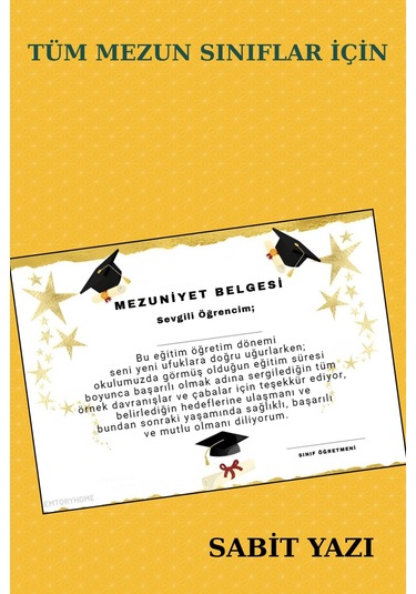 A4 Boy Mezuniyet Belgesi 10 Adet - Kalın Kart - Yıl Sonu Hediye Yüksek Kalite Baskı 1.hamur Standart