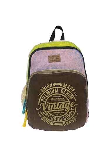 Old Cotton Cargo Kaliteli Renkli Vintage Disayn Sırt Gezi Okul Seyahat Çantası 30 Cm X 42 Cm Kahverengi