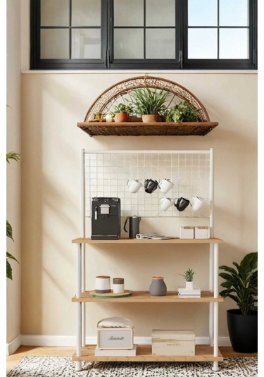 Çevir Kur Atlantik Çam Raflı Kahve Köşesi Dolabı Mutfak Düzenleyici, Stand, 71 134 35 Atlantik Çam