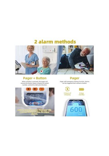 Anjiexun Yaşlı İzleme İçin Titreşimli Kablosuz Sos Çağrı Butonu