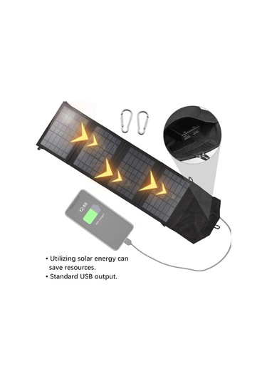 Hfambition 14w Çift Usb Güneş Enerjisi Şarj Paneli, Katlanabilir Taşınabilir Solar Şarj Cihazı 4 Katlı
