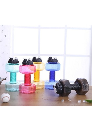 Novahub Yeni Yaratıcı Spor Şişesi Büyük Kapasiteli Plastik Dambıl Kupa 2600ml Fitness Kupası Siyah 2600ml Dambıl Kupası Çok Renkli Çok Renkli