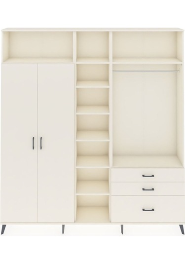Arges Dolap 9 Raflı 3 Çekmeceli 2 Askılı 220x30x243 Aytaşı-aytaşı/aytaşı Aytası/aytası