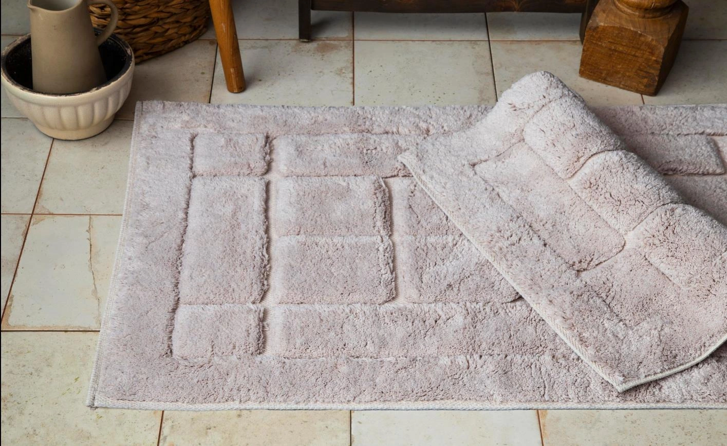 Ap 2li Brıcks Bej Banyo Paspas Bej