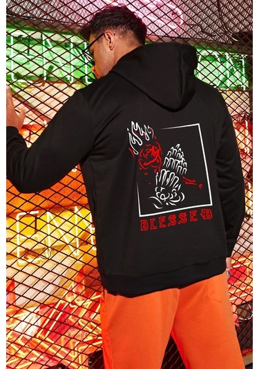Blesseb Baskılı Sweatshirt Siyah