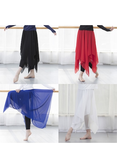 Gajeena "2'li 1 Arada Nefes Alabilir Dans Eteği - Yoga, Performans İçin Rahat Polyester Kumaş" SiYAH