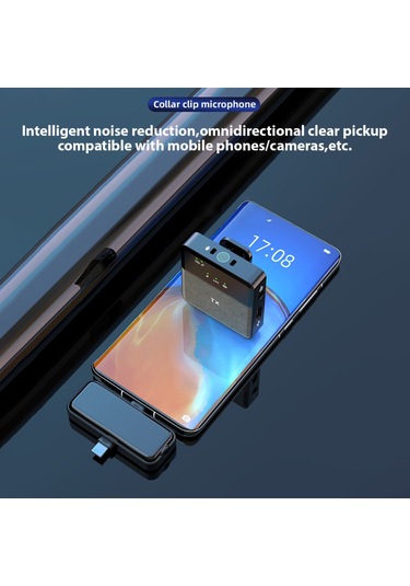 Skycıty Kablosuz Kıskaç Mikrofon + Alıcı, Akıllı Gürültü Azaltma