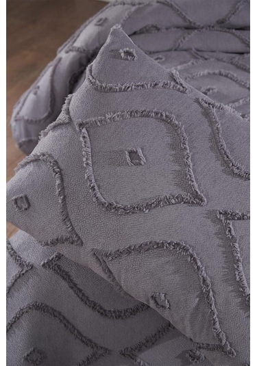 Çeyiz Diyarı Pirot 2 Parça Tek Kişilik Pike Takımı Antrasit Antrasit