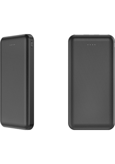 Hızlı Şarj Destekli 10000 Mah Powerbank Akıllı Koruma, Micro Ve Çift Usb, Led Durum Göstergesi Siyah Siyah