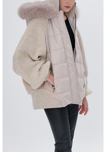 Valmenti Kadın Kürk Bej Mont 616 5194 Bn Kurk Sk24/25 Bej Bej