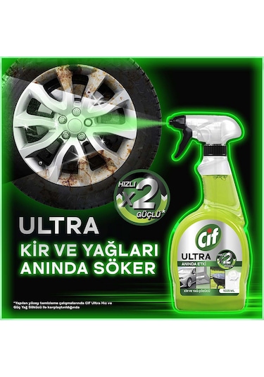 Cif Ultra Anında Etki Kir ve Yağ Çözücü 2 x 1025 ML