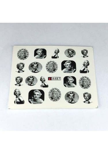 Marilyn Monroe Tırnak Dövmesi Vinil Sticker Çoklu Nail Dövme Film Artist Figür 6x5.5