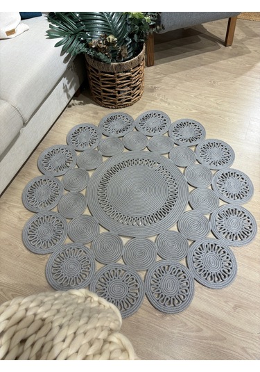 Marguerite Trikot Papatya Model Kilim Gri